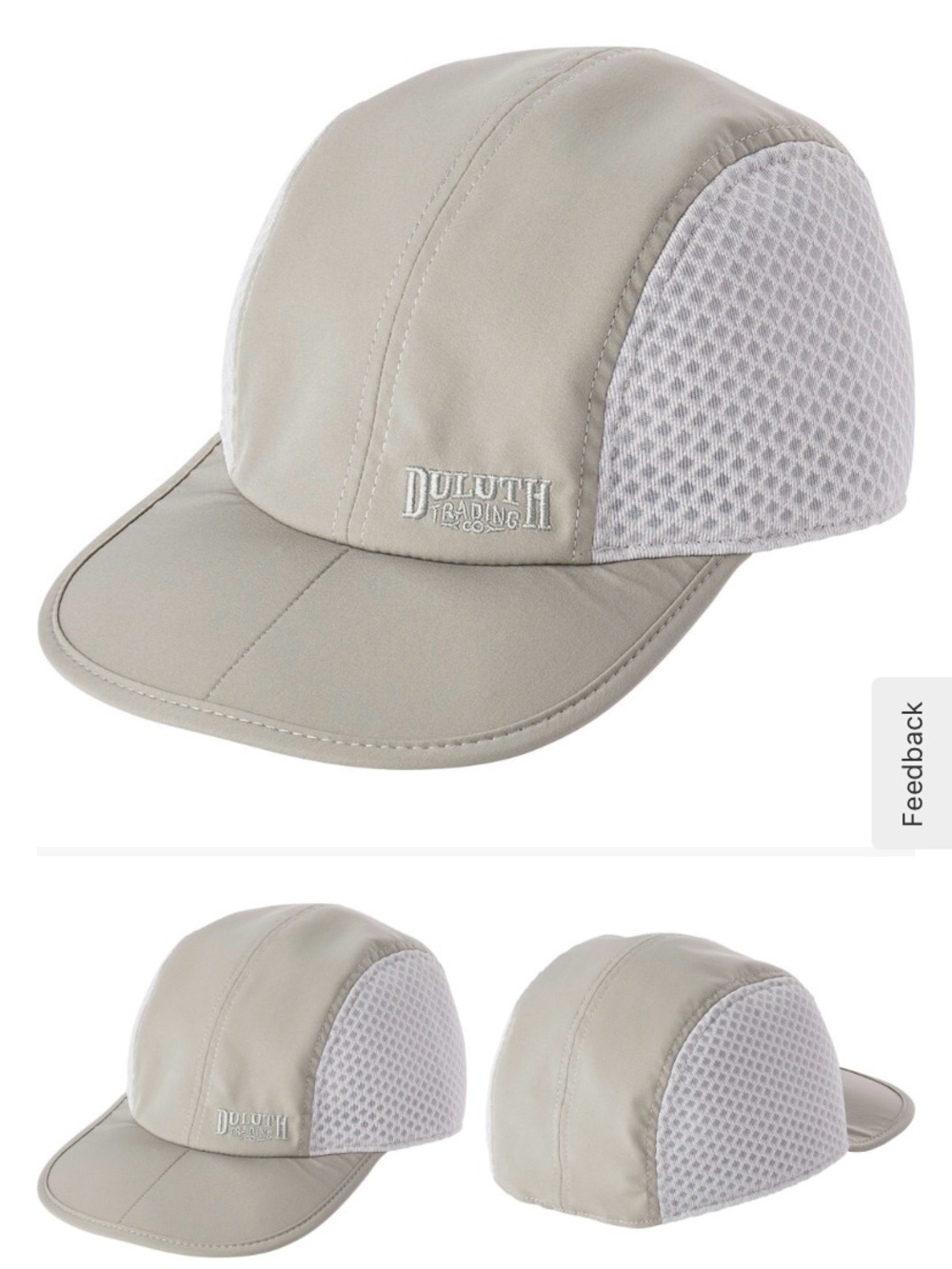 Duluth Trading Co Beige Cap with Light Gray Mesh Panels